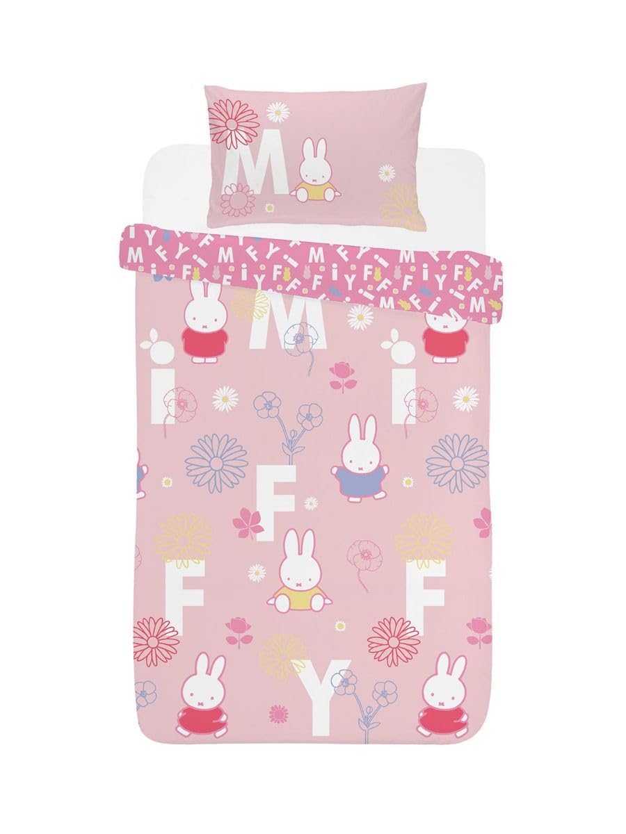 dreamtex Miffy Floral Single Reversible Duvet Cover and Pillowcase Set (SR1-MFY-FLO-12)