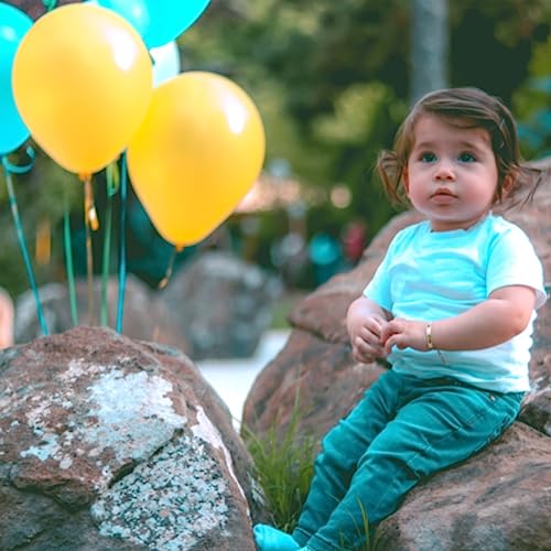 Image of 120 Pack Pearl Yellow Balloons, Bright 12 inch Royal Yellow Latex Party Balloons for Birthday Wedding Baby Shower Halloween.