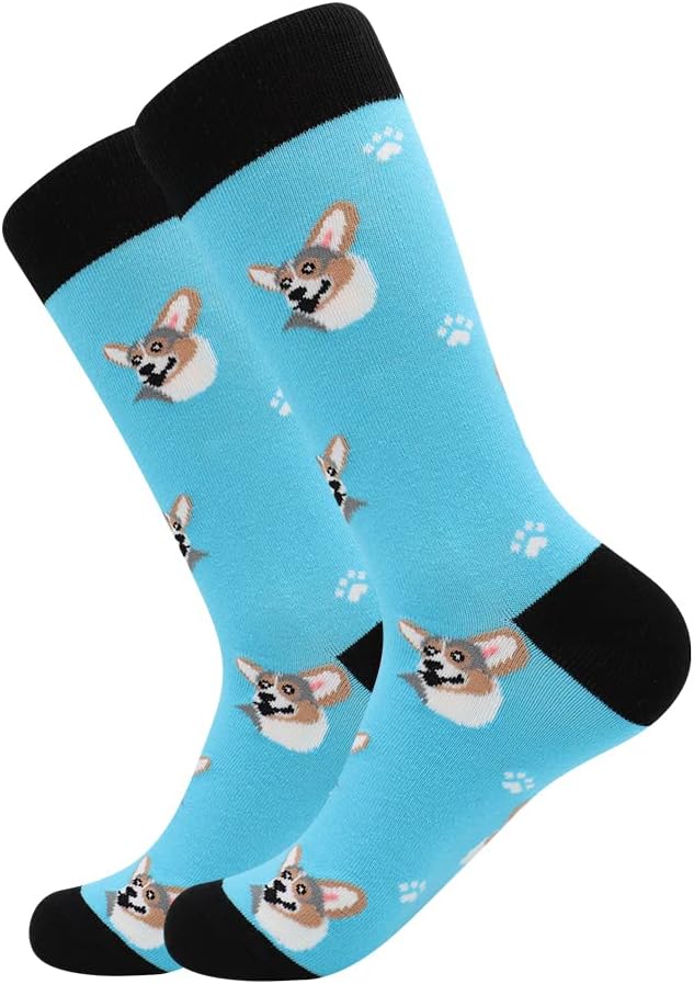 BISOUSOX Mens Dress Socks Funny Fun Colorful Crazy Funky Crew Socks for Men Novelty Happy Cotton Size 9-12 - Image 6