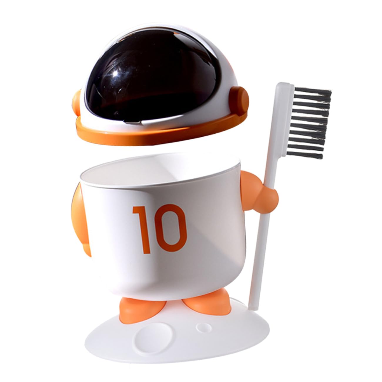 Mini Desktop Trash Can Cartoon Astronaut Plastic with Brush Xmas