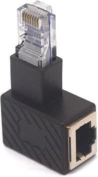 90 Degree RJ45 8P8C Male to Female Cat5e Cat6 Network Patch Connector(2Pcs)