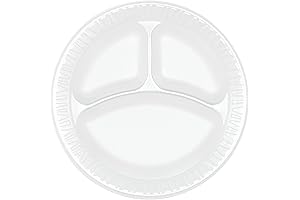 Dart 9 in White Unlaminated Foam 3 Comp Plate (Case of 500)