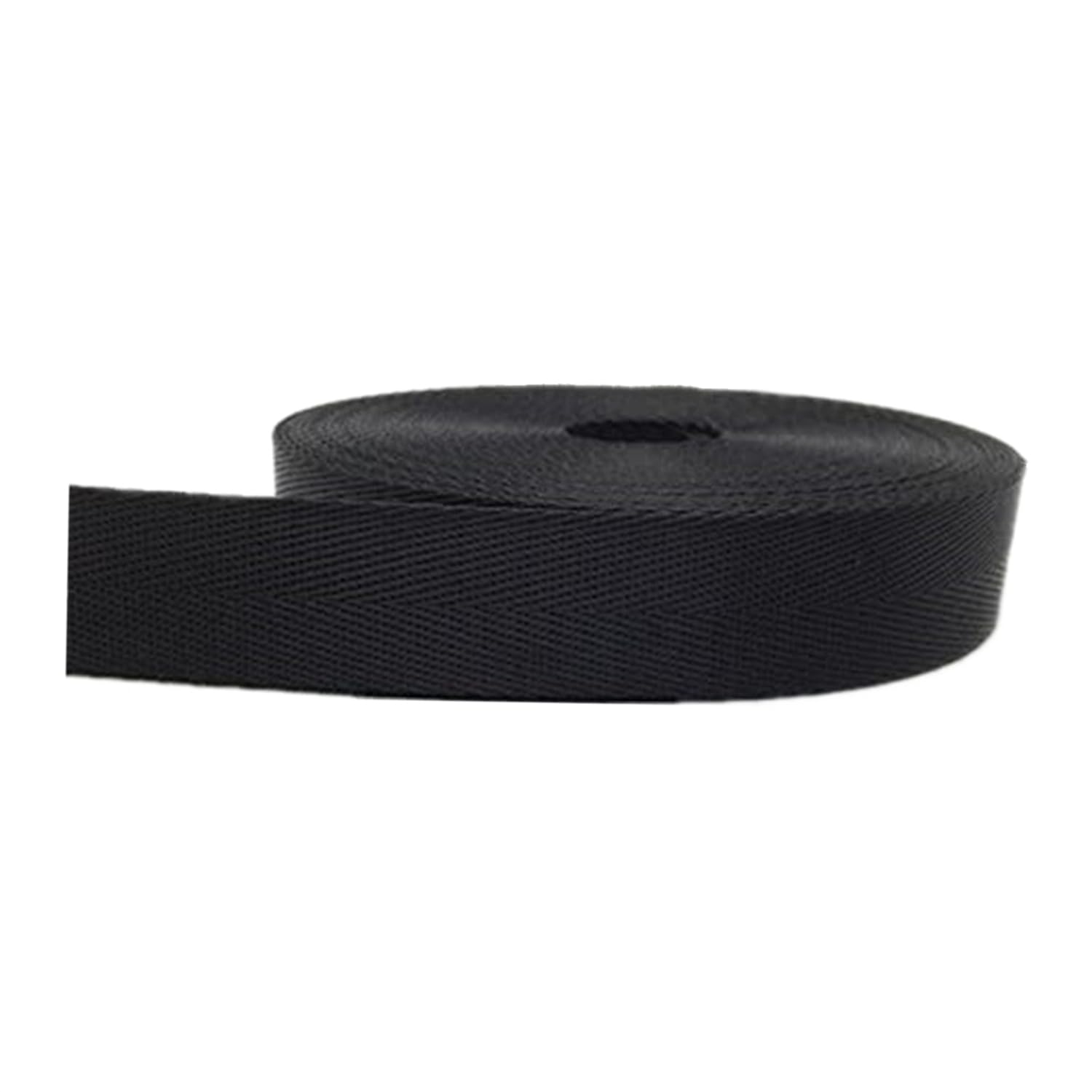 dfEDRd Webbing, Nylon Band Herringbone Twill Multicolor Multiple Sizes(Black,38mm/10 yard)
