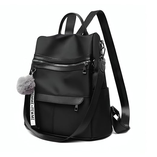 Bolsa Mochila Feminina Com Alça Transversal e Costas Impermeável Grande Espaçosa Antifurto Dia a Dia Trabalho Blogueira