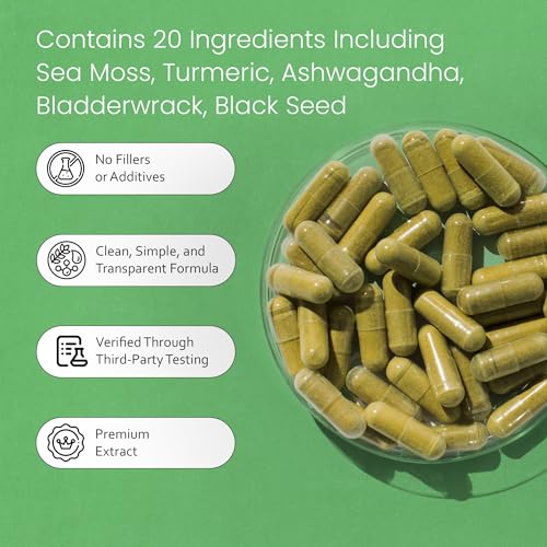 NaturaLife Labs Sea Moss 20-in-1 Capsule Blend (90 ct) — view 3