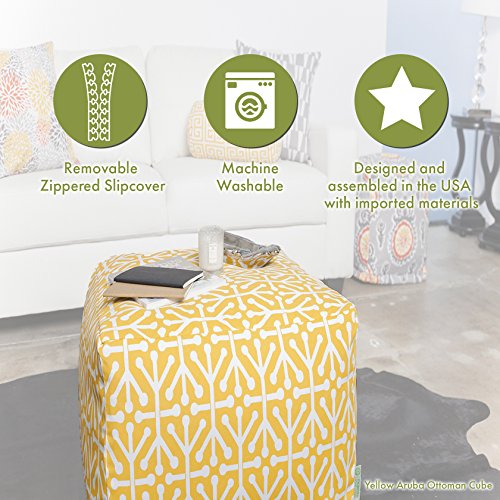 Majestic Home Goods Gray Wales Indoor Bean Bag Ottoman Pouf Cube 17" L x 17" W x 17" H