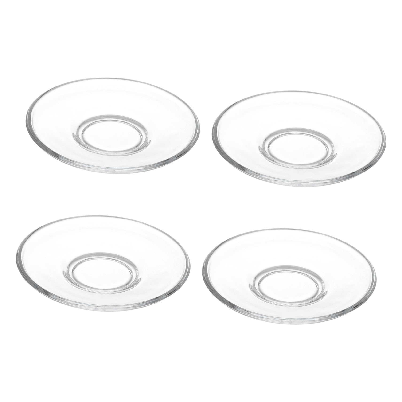 HOLIDYOYO 4pcs Glass Saucers Plates Snack Storage Dish Heat-resistant Tea Coffee Small Plates Vintage Kitchen Tableware