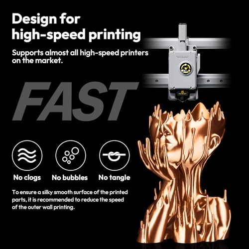 Image of AMOLEN Silk PLA Filament 1.75mm 3D Printer Filaments, Shiny Coffee Gold Filament for 3D Printing, 1kg(2.2lbs) Spool, Compatible with Most FDM Printer(Silk Coffee Gold)