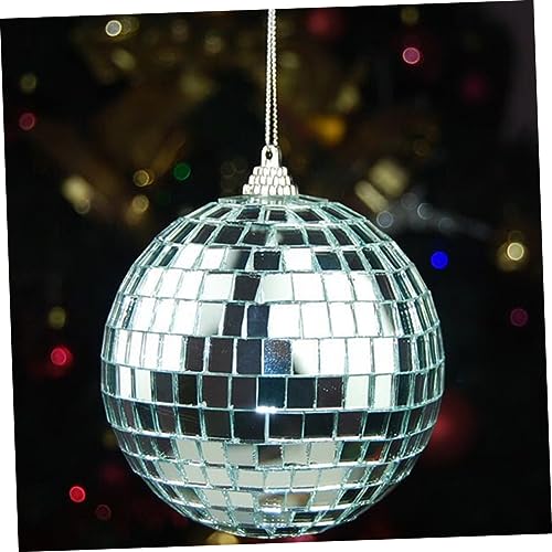 Bola espejada plateada de 20 cm, decoración colgante para fiestas, bodas, discotecas y festivales miniatura 2