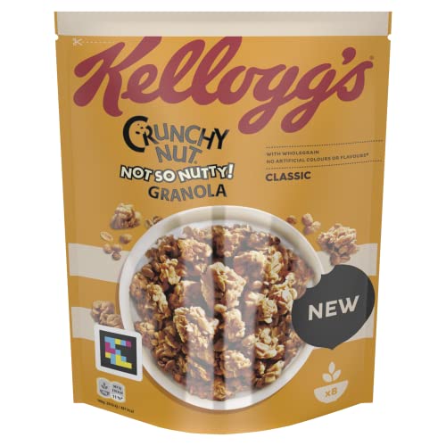 Kellogg's Crunchy Nut Granola Classic (1 x 380 g) – Knusper Müsli aus Haferflocken – Vollkorn-Granola ohne künstliche Farb- und Aromastoffe