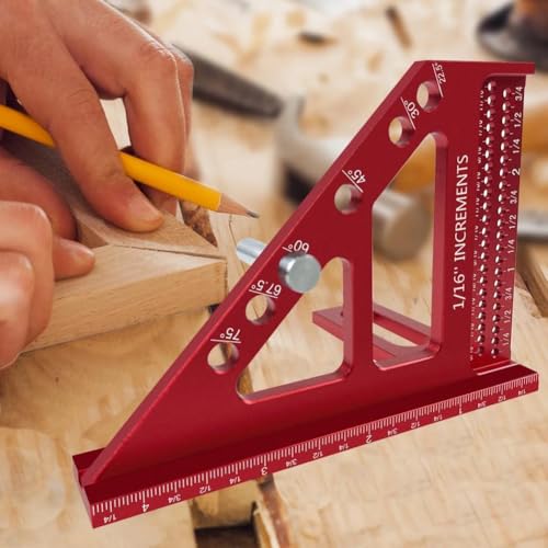 Regla Triángulo Inglete de Aluminio Multiángulo para Carpintería miniatura 4