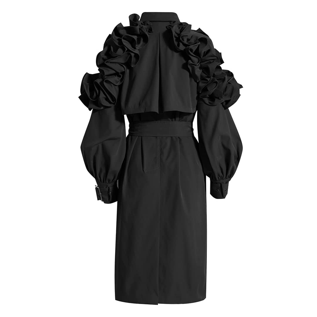 Amazon.com: Women's Trench Coat Lapel Single Breasted Shoulder