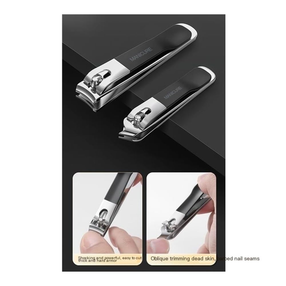 Kit de cortaúñas y cortaúñas Kit de manicura y pedicura de 12 piezas, herramientas de acero inoxidable for uñas con cortaúñas y alicates para pies, cortaúñas para pies, cortaúñas para dedos(Silver)
