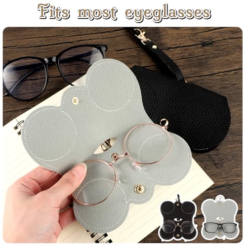 3pcs Soft Sunglasses Bag Slim Eyeglass Pouch Holder Portable Outdoor Travel Glasses Case Leather Sunglasses Cases Eyewear Storage Bag for Women Men (Black, brown, light yellow) - Thumbnail 4