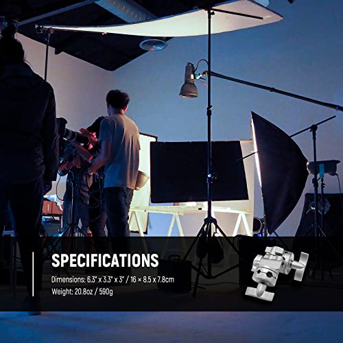 Image of NEEWER Multi Functional Heavy Duty 2.5-inch Grip Head Swivel Head Holder Mounting Adapter for Light Stand, Extension Boom Arm and Other Photographic Equipment with 1 /2,1 /4,3 /8,5 /8-inch Mount (Silver)
