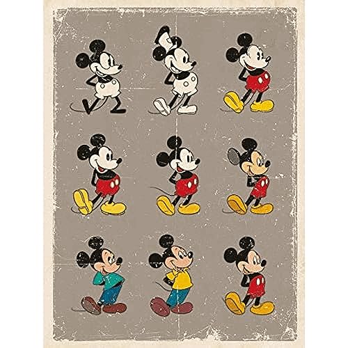 Toile imprimée Disney Mickey Mouse Evolution 40x50 cm pour déco murale