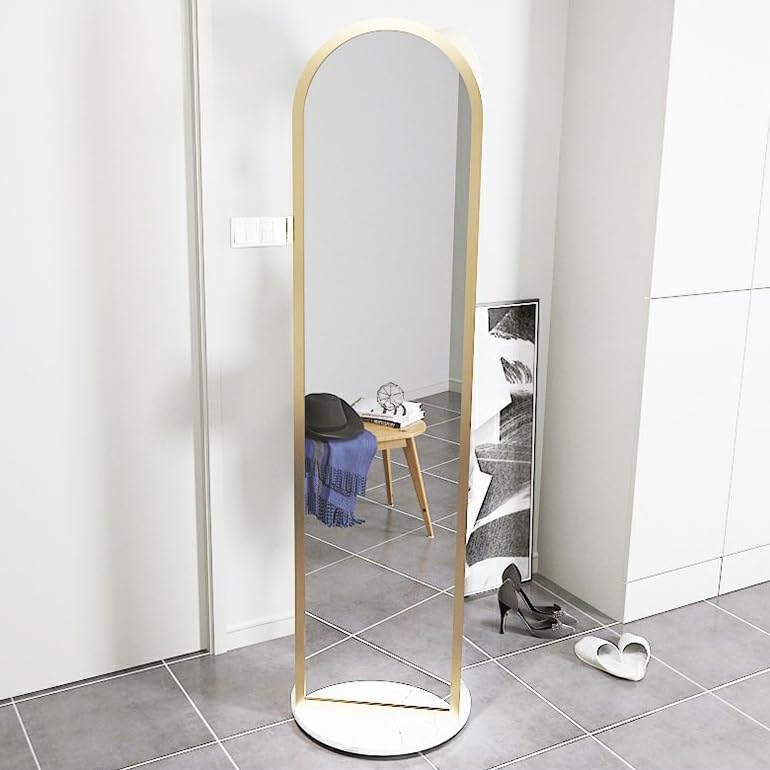 Miroir Pleine Longueur Fer marbre Rotatif Miroir portemanteau Maison Simple Moderne Dressing Rack Chambre Porte-vêtements sur Pied