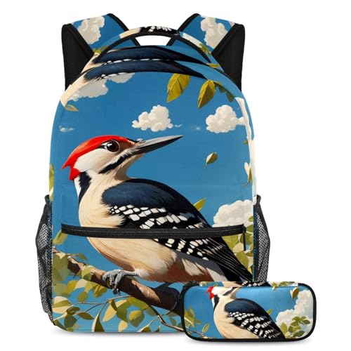 Sac à dos avec trousse à crayons multicolore pour école et voyage des étudiants
