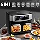 Heißluftfritteuse Doppelkammer Airfryer 12L - Heissluftfriteuse XXL Friteuse mit Sichtfenster, LED Touchscreen, 2 Fächer, 10 Programmen, Sync Finish & Dual Cook, Dörrer Funktion, 2600W