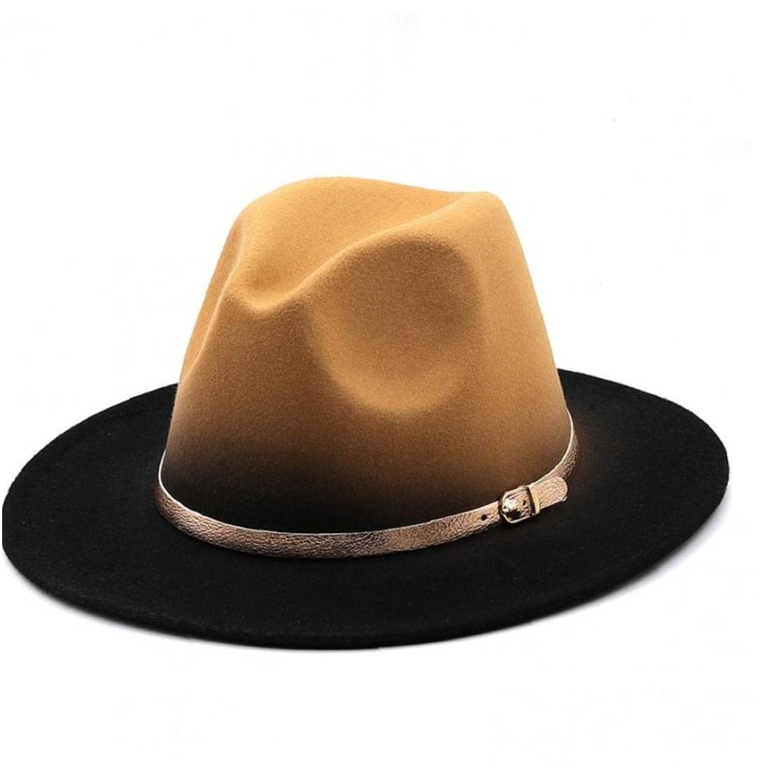 Uiehbcv Women's Yellow Wool Fedoras Hat Men Jazz Caps European American Round Caps Bowler Hats For Gift