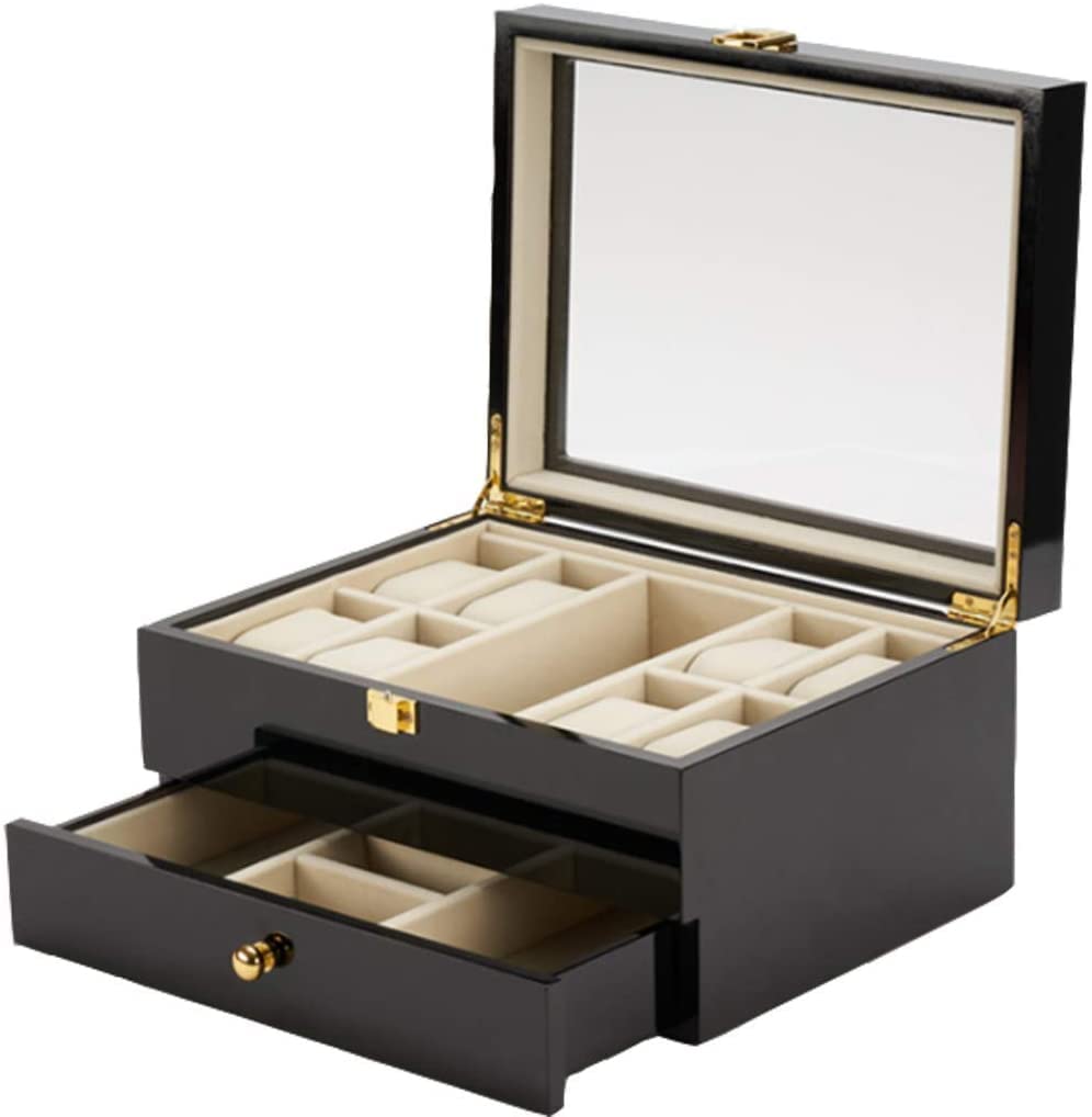 Caja de exhibición de Relojes, cajón para Hombres, Caja de Madera Maciza, Caja de Almacenamiento para Relojes, Pulsera, Funda de Almohada, Fiesta de cumpleaños, tamaño(
