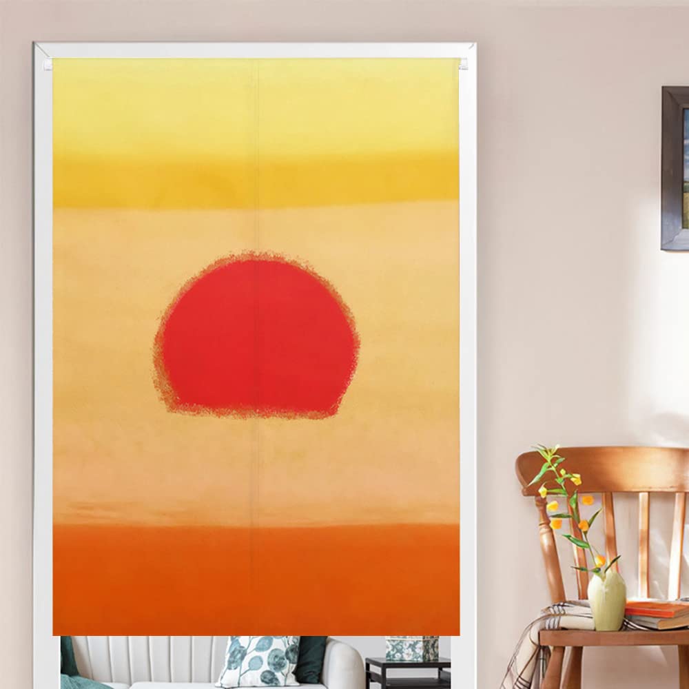 Odot Noren - Japans deuropeninggordijn traditionele Japanse stijl opknoping deur Tapestry Entreegordijn voor sushi keuken eetkamer woondecoratie (rood en wit koi, 85x120cm