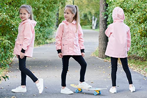 Image of Hiheart Boys Girls Waterproof Hooded Jackets Cotton Lined Rain Jackets