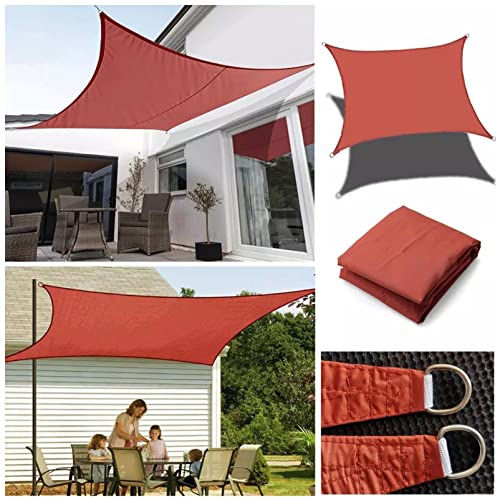 Voile d'ombrage rouge extérieur imperméable avec kit fixation complet