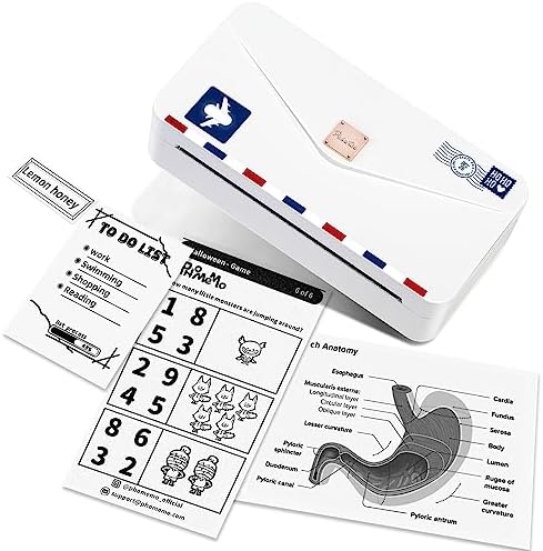 Phomemo Portable Thermal Printer M04AS 4 Inch Mini Sticker Printer Bluetooth Mobile Photo Printer, Support 15/53/80/110mm Printing Width, 300dpi, Suitable for Photos, Notes, Memo, Chritstmas Gift