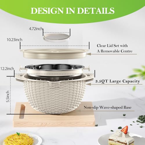 Seiher Set - Edelstahl Küchensiebe zum Kochen, Lebensmittelzubereitung, Waschen von Obst & Gemüse, Rostbeständiges Design