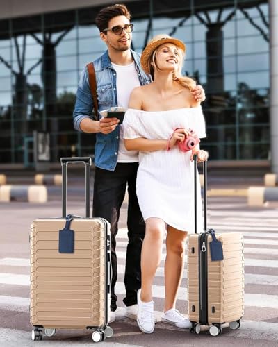 Image of Teskyer Luggage Tags, Thick & Durable, Easy to Identify, Privacy Protection, TSA Approved Travel Essentials Suitcase Tags - 4 Pack, Blue