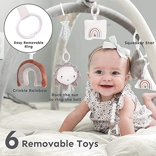 5-in-1 Thick & Plush Play Gym, Convertible Stage-Based Developmental Activity Gym & Play Mat from Baby to Toddler, Ball Pit, Pet Cushion, Balls are not Included, Grey - Image 4