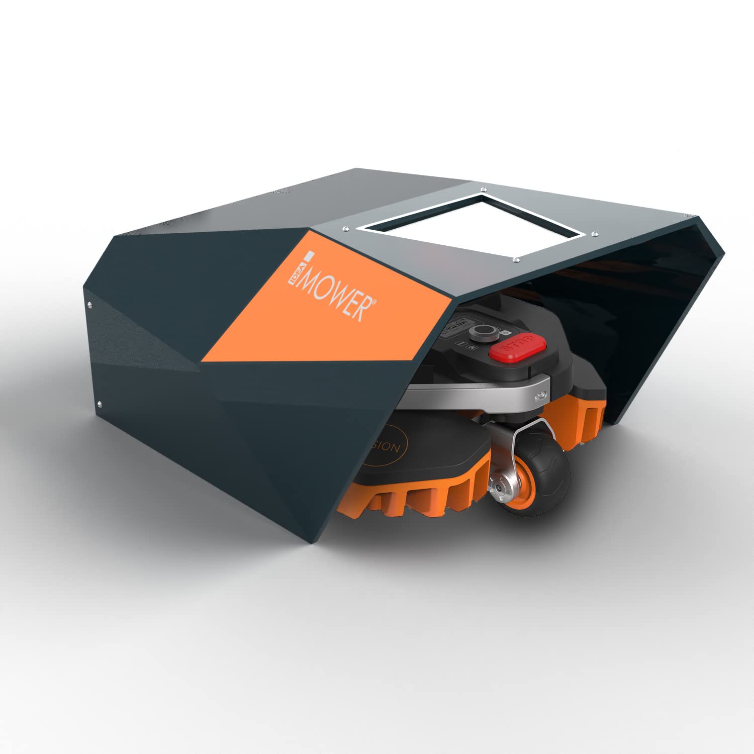 IdeaMower Garaje para robot cortacésped compatible con Worx Landroid Vision, 74 x 78 x 38 cm, protección UV, material compuesto de aluminio