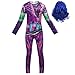 Kosplay Déguisement Descendants 3 Mal/Evie/Belle/Uma Halloween Cosplay Costume avec Gants Enfant Violet