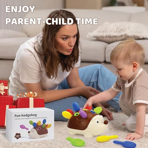 Image of Kidology Hedgehog Peg Board Game Puzzle for Kids Age 18+ Months | Educational and Learning Toys for Toddlers | Preschool, Fine Motor and Sensory Play Games | Ideal for Gifting