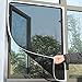 Produktbild 130 cm x 150 cm Magnetic Fliegengitter Magnet-Rahmen,selbstklebendes Klebeband Rahmen Insektenschutz Fenster, Zuschneidbar ohne Bohren Klebmontage| Insektenschutz Fenster Fliegenvorhang (Schwarz)