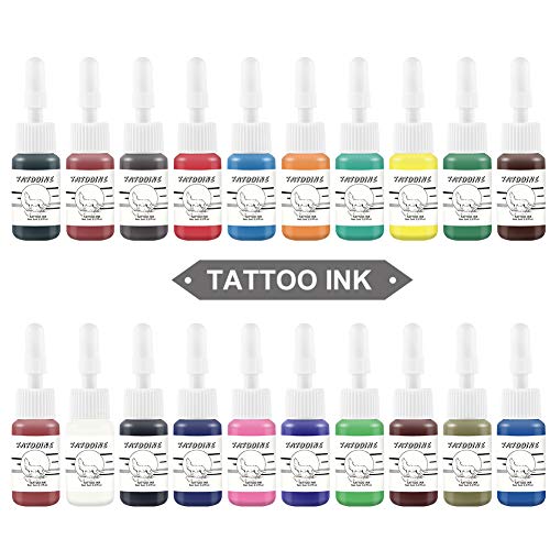 Aushelly 20 Colors Tattoo Painting Pigment Kit Tattoo Art Ink Set 5ml Each Bottle