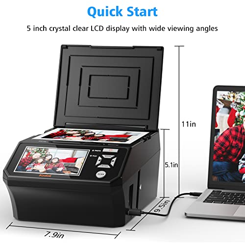 KEDOK Photo,NameCard,Slide & Negative Scanner with Large 5