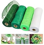 IMEYLE 10 Inch x 30 feet St.Patrick's Day Deco Mesh Ribbon for Wreaths All Colors Metallic Foil...