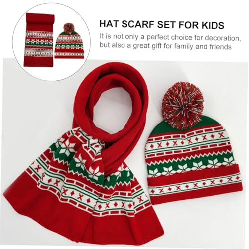 Gorro y bufanda infantiles para reuniones familiares e invierno 3