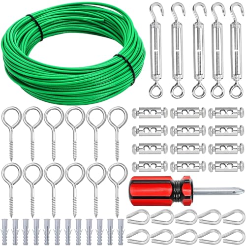 Kit tendeur de câble pour vigne et corde à linge en inox 30m