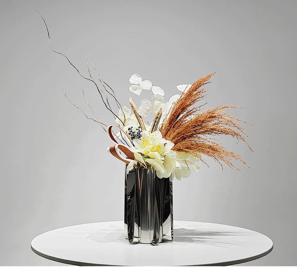 Ornament Simulation of Flowers Minimalist Sales Department Living Room TV Cabinet Entrance Dining Table Decorative Ornaments(D Light Grey)