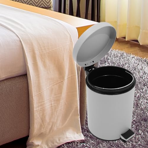 Caneca de basura con pedal 5L gris mate con tapa miniatura 7