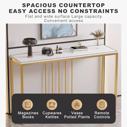 Mesa consola de madera contemporánea con patas de metal estables 4