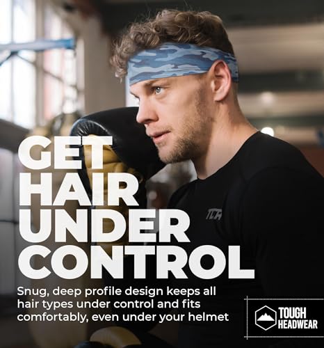 Image of Tough Headwear Tough Outfitters Headband for Men - Mens Headbands - Working Out Sports Performance Head Bands - Athletic Cycling Running Sweat Band, Football Headbands - Sweat Bands Men /Women