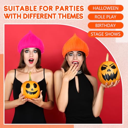 Image of Geyoga 4 Pcs Funny Wig Crazy Hair for Halloween Party,Multicolor