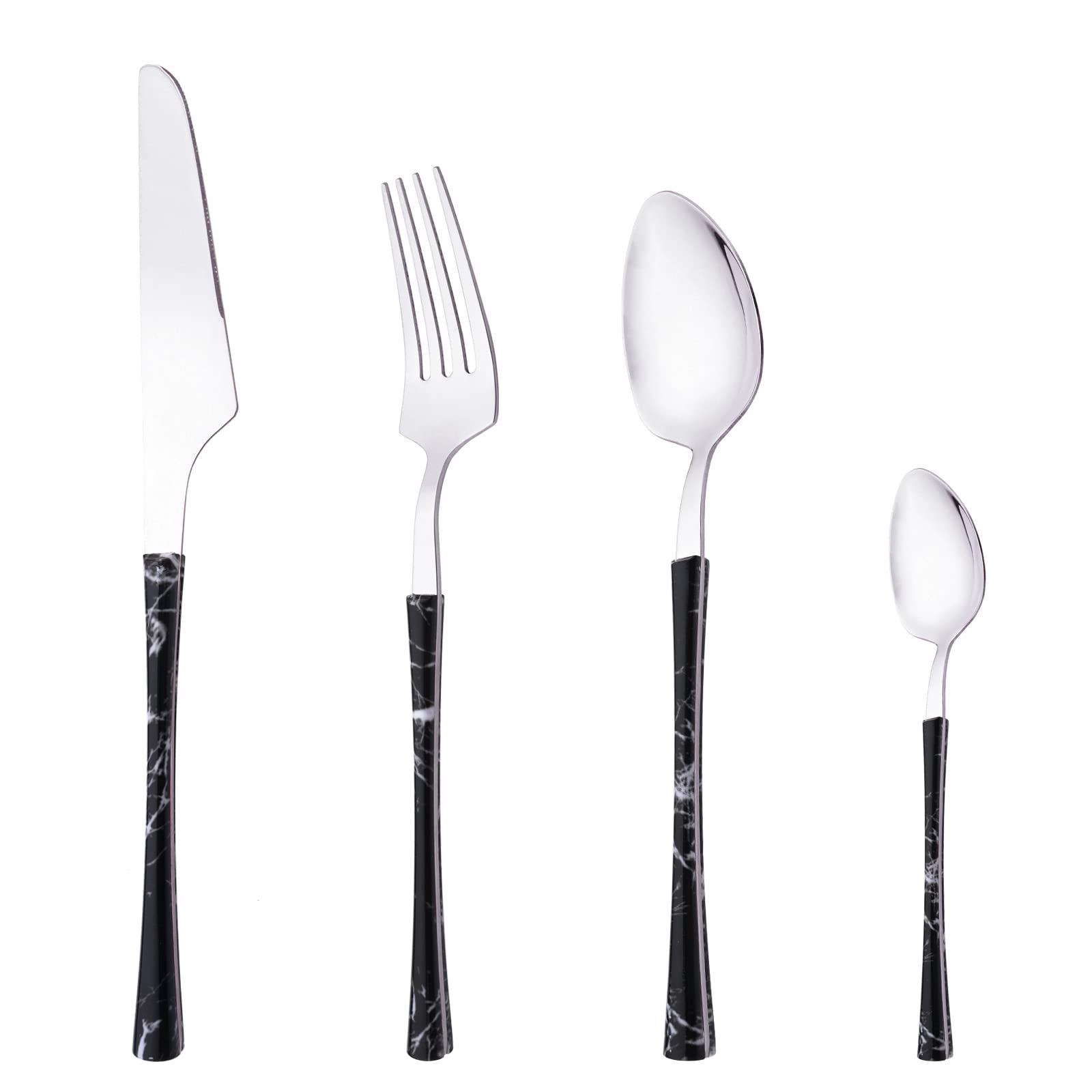 24-Piece Silverware Set for 6 Stainless Steel Flatware Cutlery Set for Home Restaurant Hotel Kitchen Utensils Set with