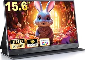 MOMODS Monitor Portátil, Pantalla Portatil 15,6 Pulgadas IPS FHD 1080P HDR FreeSync, Portable Monitor con Mini HDMI USB-C, para Portátiles Teléfono PC Xbox PS5