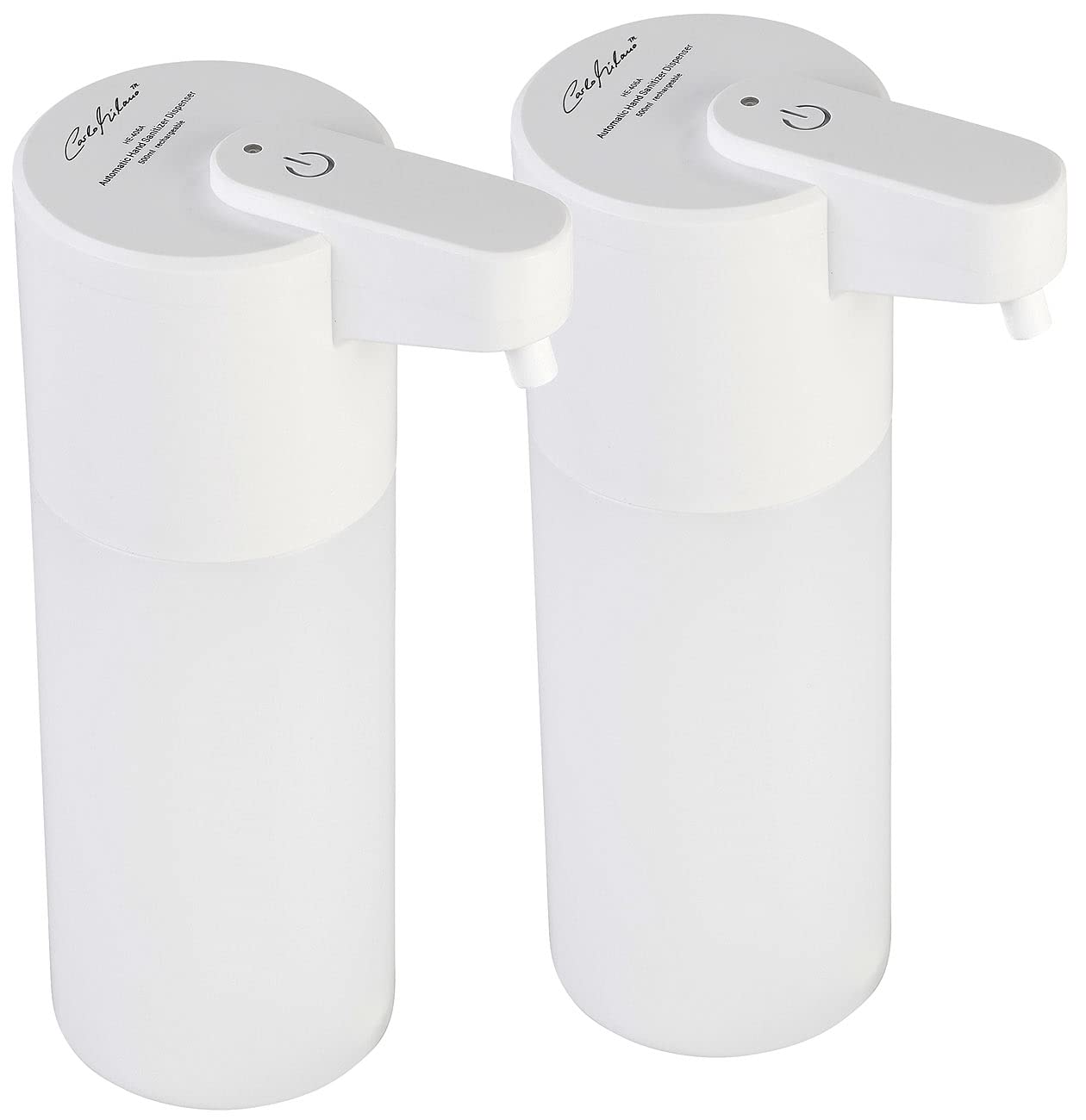 Carlo Milano Seifenspender für Küche: 2er Set Autom. Akku-Spray-Desinfektionsmittelspender, IR-Sensor,500 ml (Elektroniche Seifenspender, ohne Berührung)