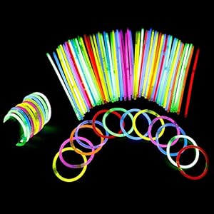 YIQI Lichtstaafjes, 100 stuks glowsticks met connector, glowstick geschikt voor kinderverjaardagsfeest, disco…